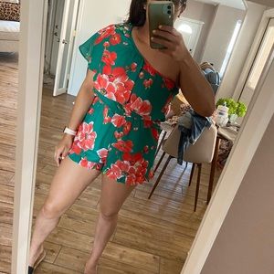 Pink Lily One shoulder romper